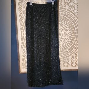 Vintage black beaded maxi skirt